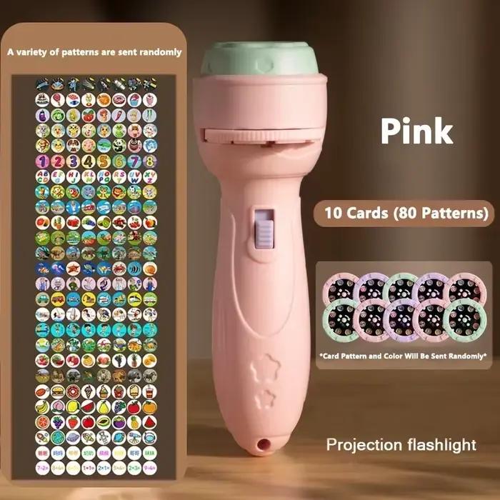 Lampe de poche de Projection, Puzzle d'éducation précoce, jouet de développement, 80 motifs, projecteur de dessin animé, torche, jouet pour bébé, éclairage pour enfants