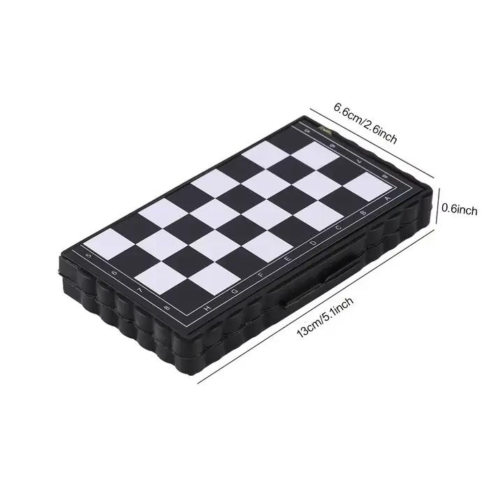 Mini jeu d'échecs magnétique pour enfants - Échiquier pliable en plastique portable, idéal pour les voyages et les activités de plein air