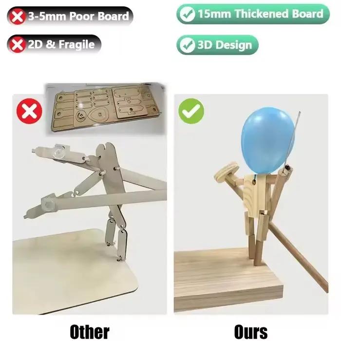 Jeu de combat de ballons en bois fait à la main pour deux joueurs