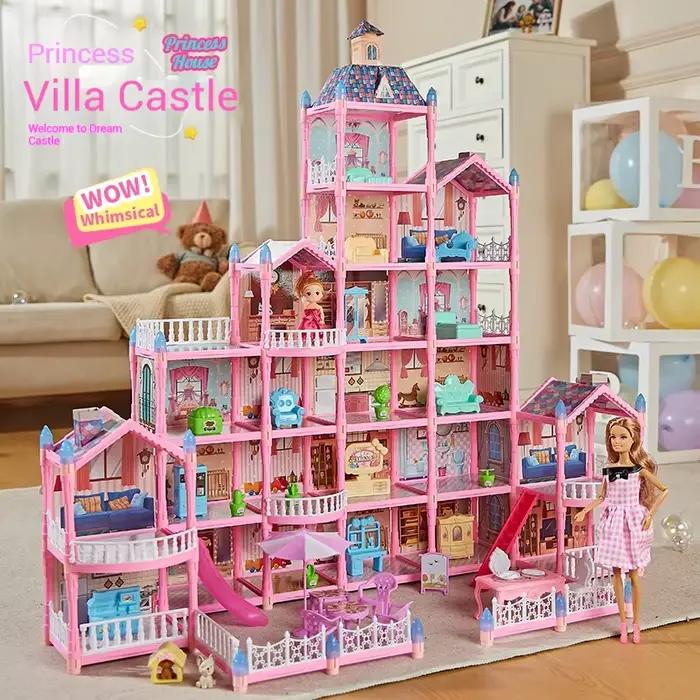 Filles Villa château modèle blocs de construction ensembles briques à monter soi-même jouets maison de poupée