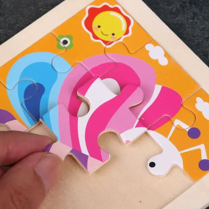 11X11CM enfants Puzzle en bois dessin animé trafic d'animaux Tangram