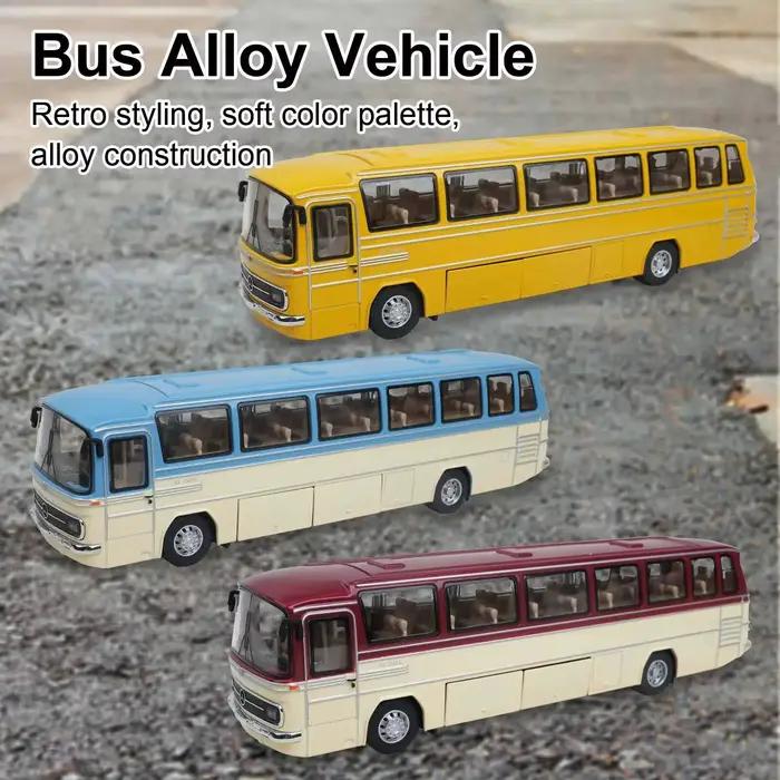 Bus en alliage 1:24, modèle de bus public de simulation avec lumières
