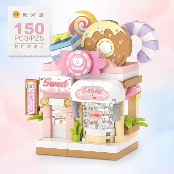 Food Shop Street Series - Kit de modèle de maison de magasin miniature, jouet de construction éducatif et amusant à faire soi-même, cadeau pour les enfants de 6 à 12 ans