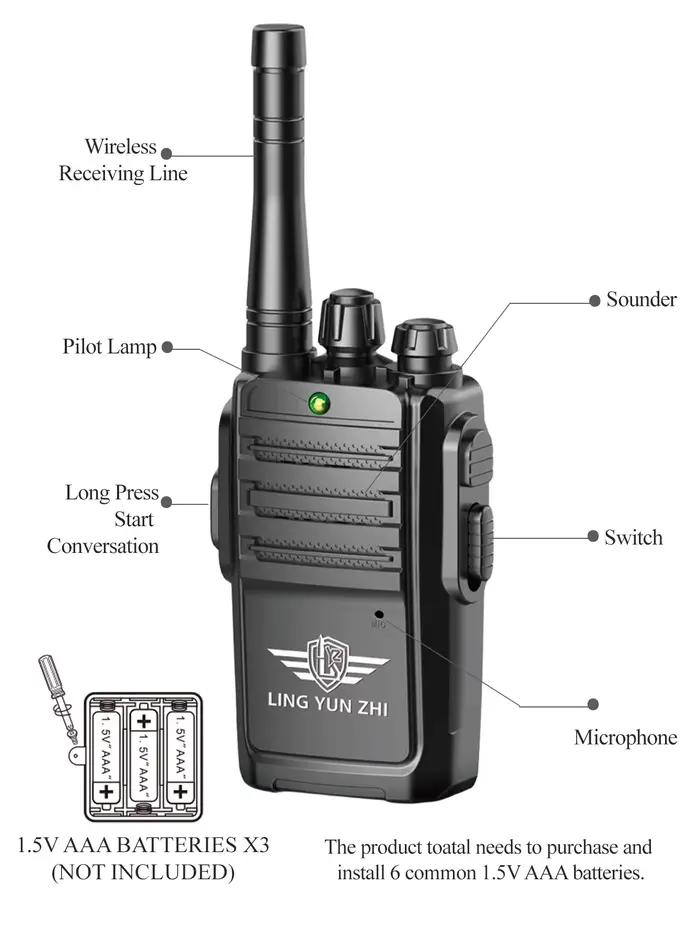 Talkie-walkie jouet Interphone Dialogue téléavertisseur sans fil jeu de Communication intérieure et extérieure 2 pièces/ensemble batterie non incluse