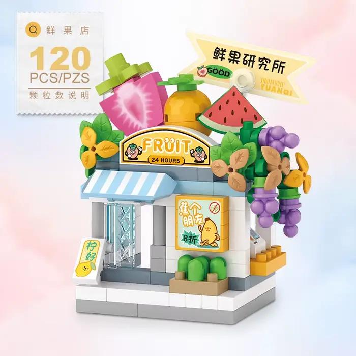 Food Shop Street Series - Kit de modèle de maison de magasin miniature, jouet de construction éducatif et amusant à faire soi-même, cadeau pour les enfants de 6 à 12 ans