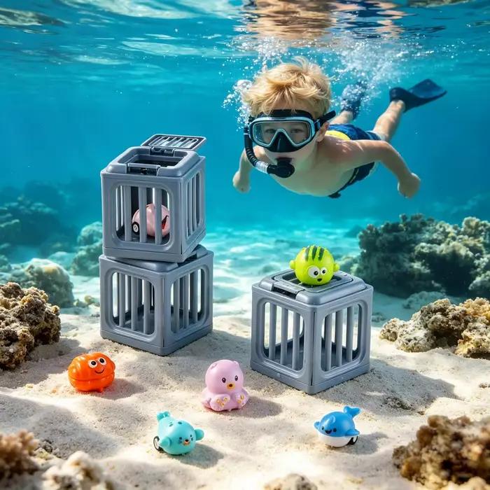 Jouets de plongée sous-marine, animaux flottants, ensemble de jouets de sauvetage, jeux aquatiques d'été pour garçons et filles, accessoires de piscine