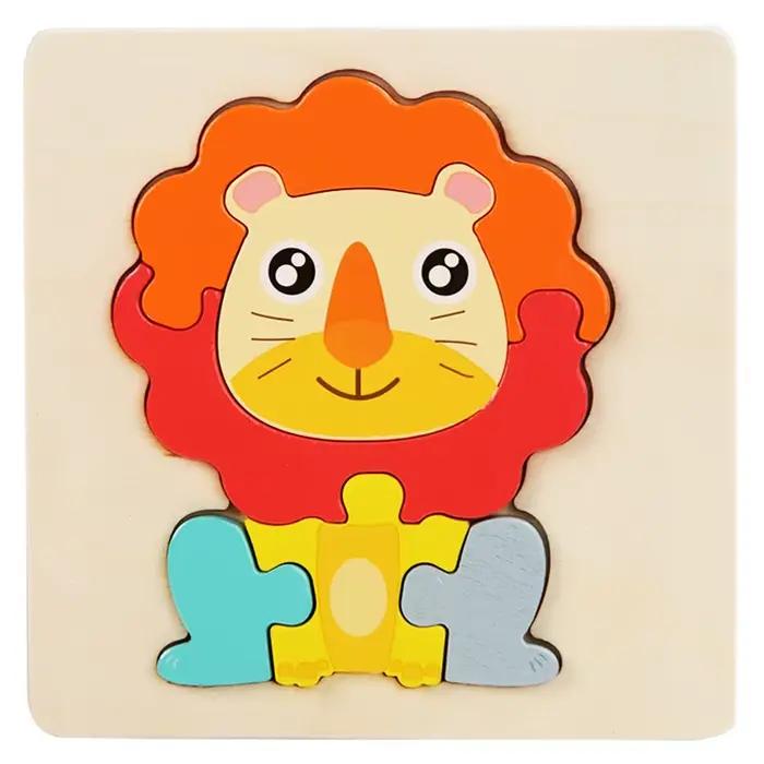 Jouets éducatifs en bois 3D animaux de dessin animé puzzle éducatif pour enfants occasions spéciales anniversaire noël