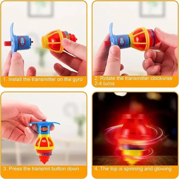 Gyroscope rotatif scintillant pour enfants