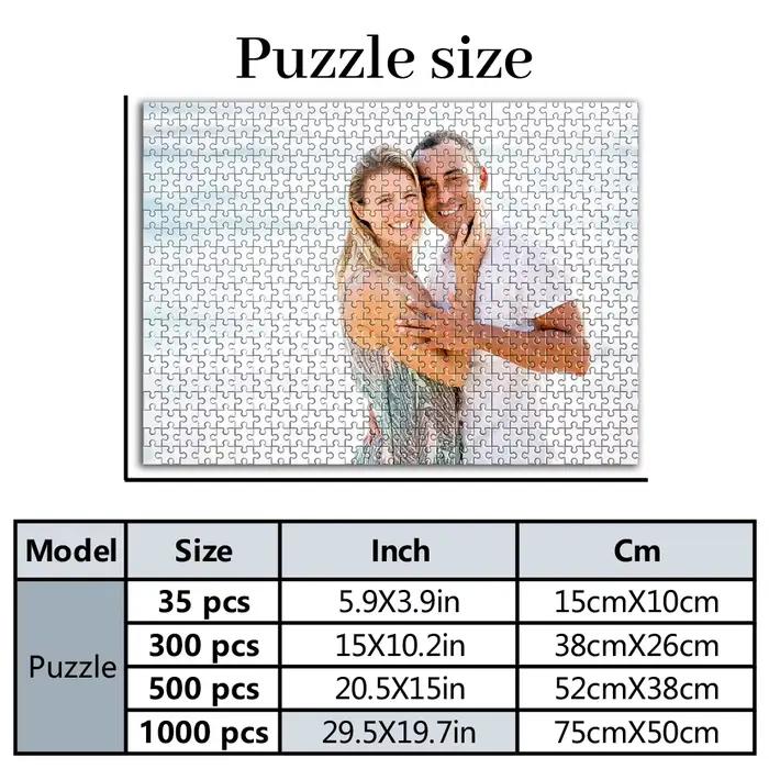 35/300/500/1000 pièces de puzzle photo personnalisé avec photos de couple