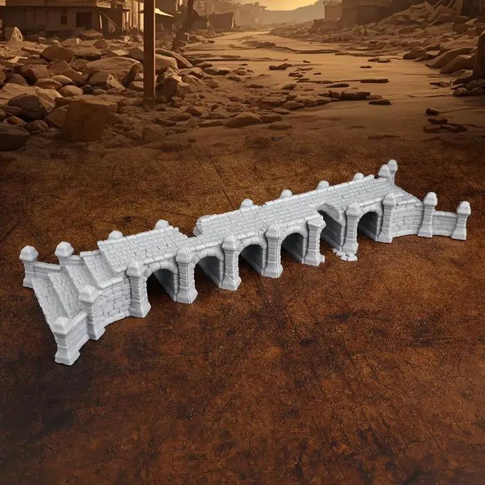 Ensemble de terrain miniature de viaduc détruit de 28 mm | Compléments de jeu de rôle sur le thème des paysages