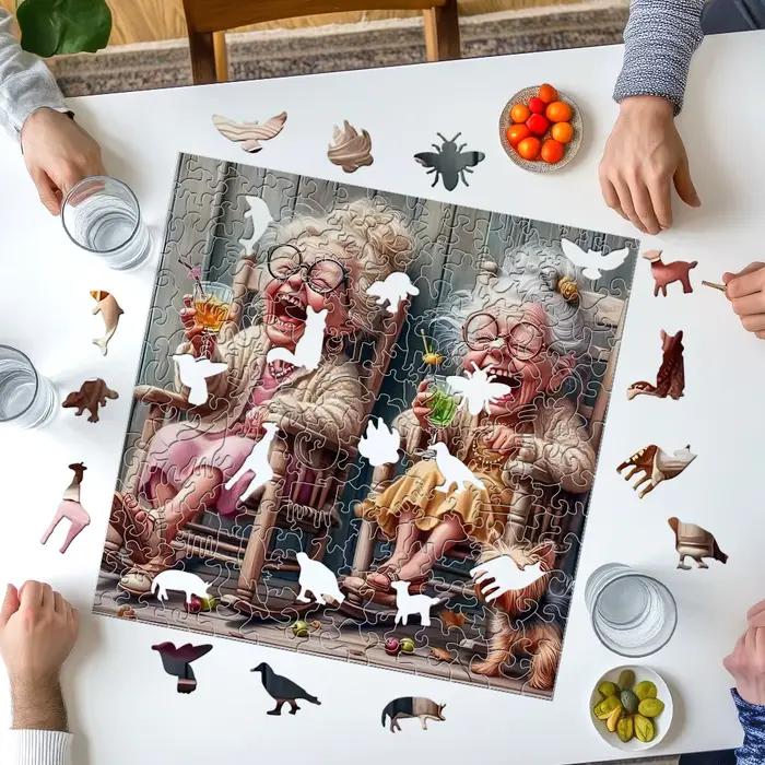 Puzzle en bois spécifique pour adultes - Forme d'animal irrégulière unique - Convient aux activités de loisirs et à la décoration de la maison - Cadeau idéal
