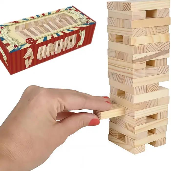 Jeu de construction de tours classique de 54 pièces