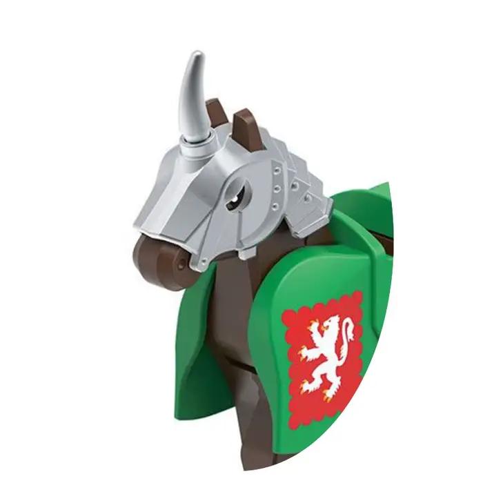 Blocs de construction de château médiéval, armure de roi guerrier, figurines d'action à assembler, jouets modèles de collection, cadeau exquis pour collectionneurs
