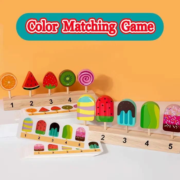 Jeu de tri des couleurs en bois pour enfants Monster Carnival avec animaux et transport, développement de la pensée logique, stimulation sensorielle, occasion de jeu éducative pour enfants 3-6 ans