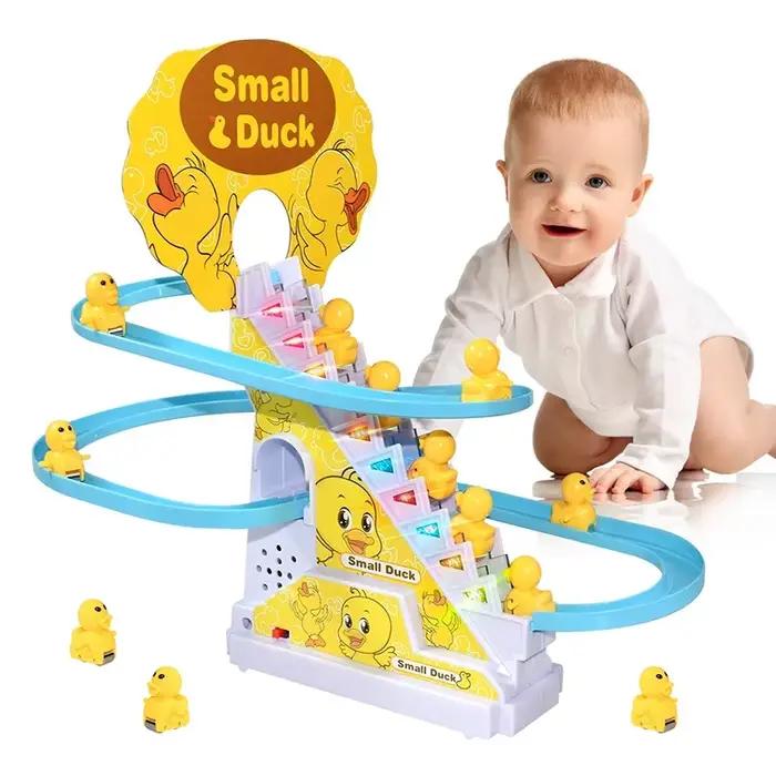 Ensemble de jouets de piste de course pour canards grimpeurs automatiques