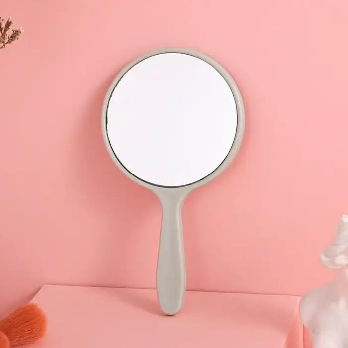 Miroir de maquillage créatif à faire soi-même, petit miroir rond portatif Anti-chute avec poignée, miroir Portable pour la maison