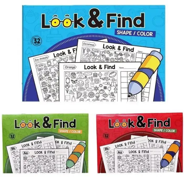 Livre de coloriage éducatif pour enfants : Jeu de recherche et de découverte amusant pour l'entraînement visuel, améliore la concentration, jouet d'apprentissage et d'exercice pour enfants