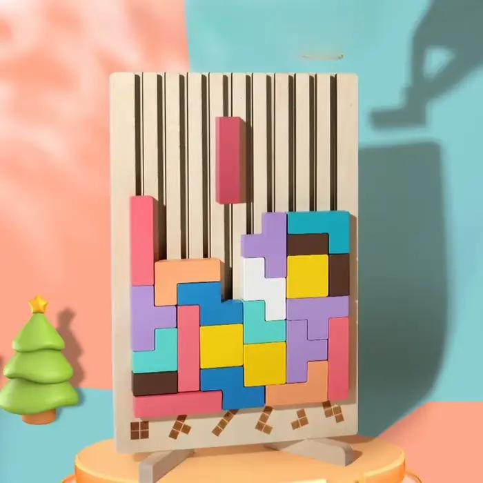 Jeu de puzzle en bois à empiler