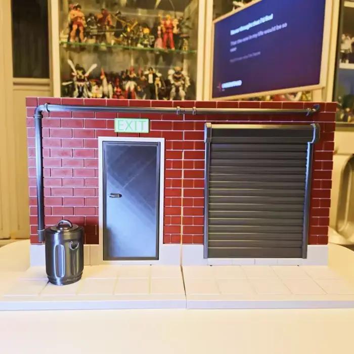Wikeetoys – panneau de fond de plate-forme de scène de vue de rue américaine
