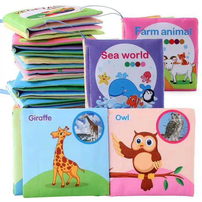 Livre en tissu doux pour nouveau-nés de 0 à 12 mois