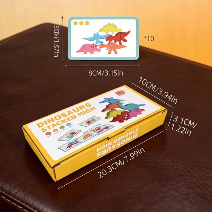 Jeu d'empilage de dinosaures en bois - Un défi amusant et éducatif pour stimuler l'équilibre