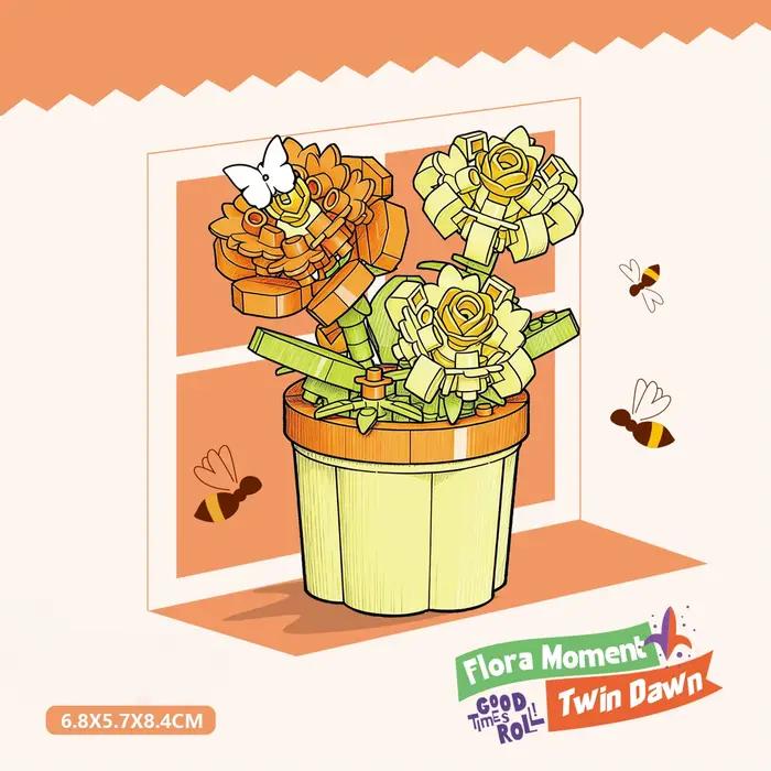 Ensemble de jouets de construction en forme de fleurs