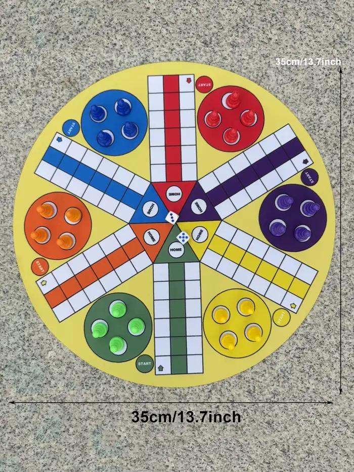 Jeu de société Ludo et Flying Chess pour 4 à 6 joueurs avec dés et pions multicolores