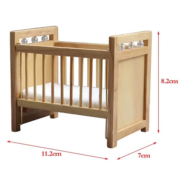 1:12 maison de poupée Miniature lit bébé berceau en bois landau