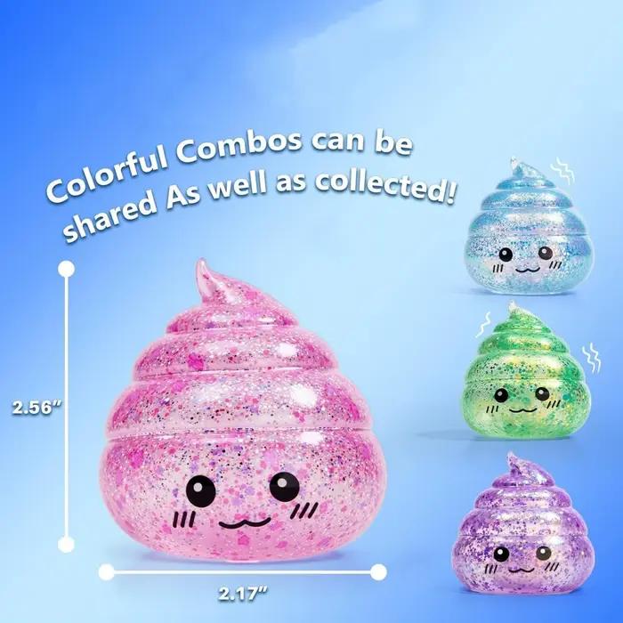 Nouveauté Squishy caca Stress balle Squishies jouets paillettes drôle Stretch presser Fidget