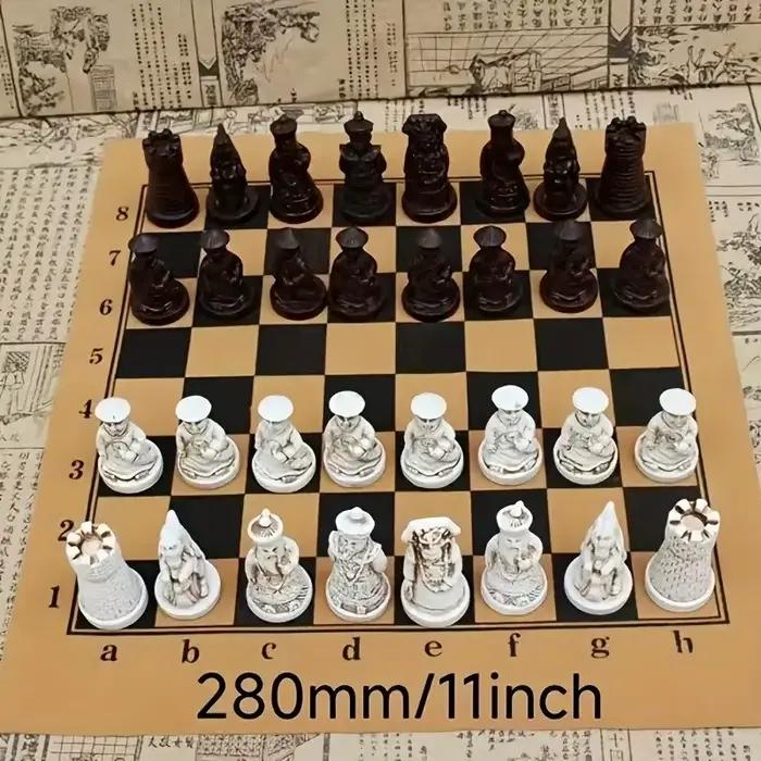 Échecs rétro, petit plateau d'échecs en résine