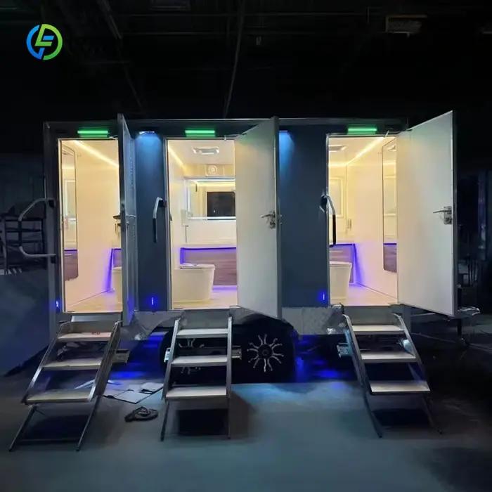 Toilettes mobiles préfabriquées, sanitaires commerciaux pour chantiers de construction, événements en plein air, installation facile, vente, personnalisables