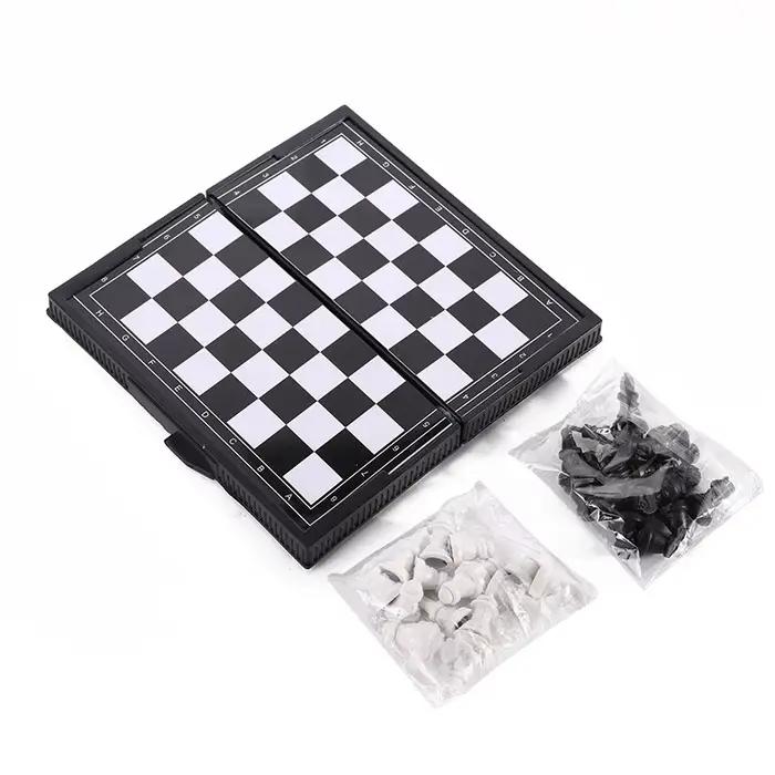 Mini jeu d'échecs magnétique pour enfants - Échiquier pliable en plastique portable, idéal pour les voyages et les activités de plein air