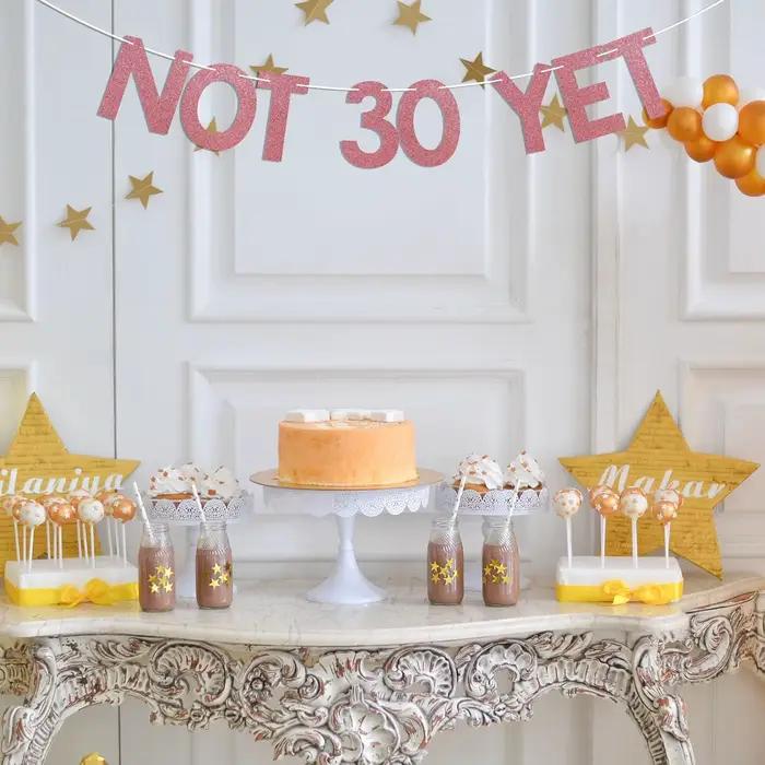 Bannière pas 30 mais – Dernier année dans mes années 20, Twenty Fucking Nine, joie à 29 ans, décorations amusantes pour fête de 29e anniversaire, or rose