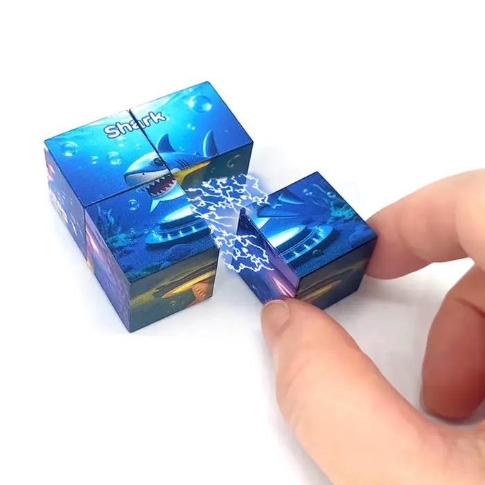 2/5 pièces bloc magnétique bricolage Puzzle assemblage mon monde