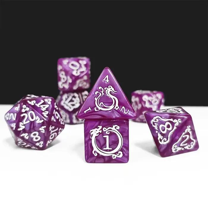 7 pièces DND dés 7 pièces/ensemble Dragon motif dés polyédriques jeu de rôle D & D TRPG jeu de société dés comme cadeau accessoires de divertissement