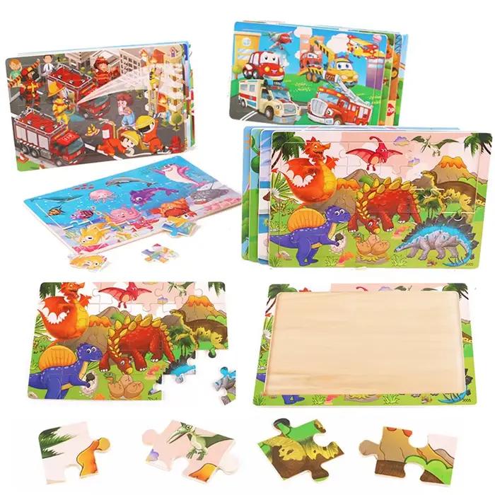 Économie 30 pièces Montessori 3D Puzzle dessin animé Animal en bois