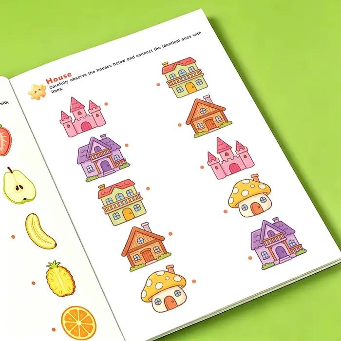 Cahier d'exercices sur les capacités d'observation des enfants : Trouvez l'image identique – Jeux d'association amusants pour les enfants de 3 à 6 ans