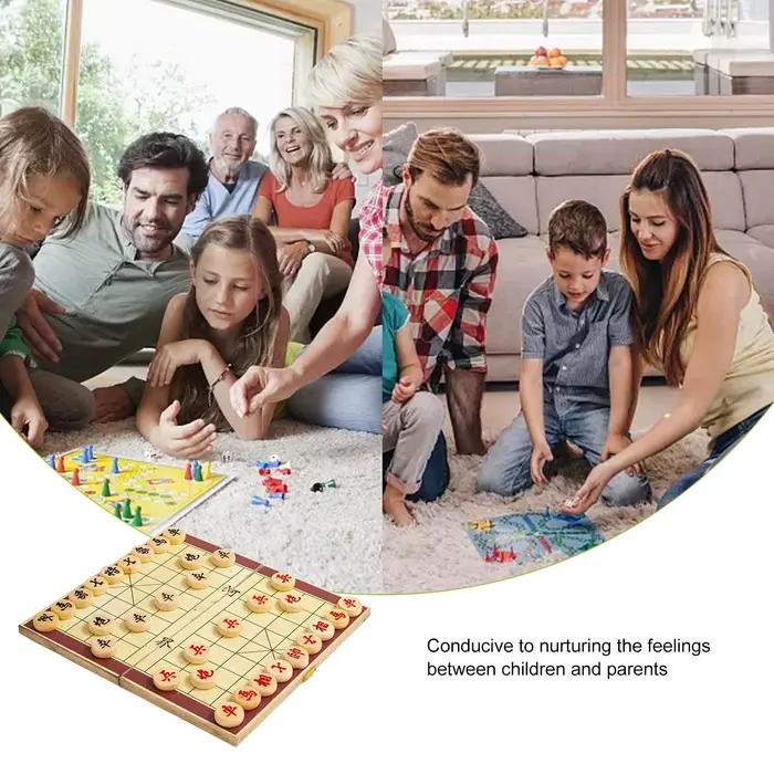 Jeu d'échecs chinois Jeu de société pliable en bois pour adultes Jeu