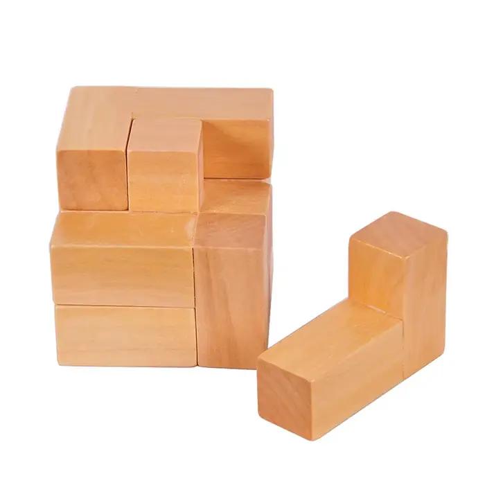 Puzzle 3D en bois, jouets verrouillés