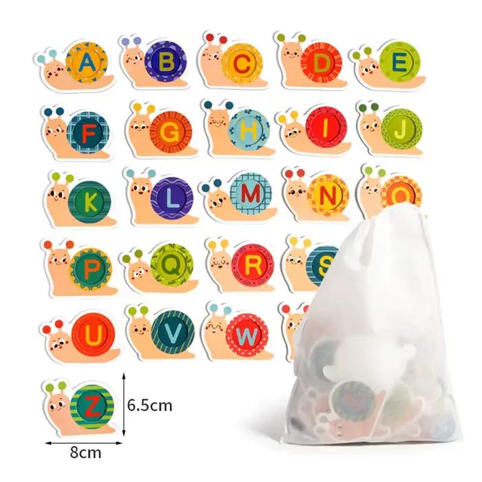 Lettre d'escargot Cognition mot orthographe carte assortie lettres d'animaux éducation apprentissage jouets éducatifs pour enfants jeu de Table