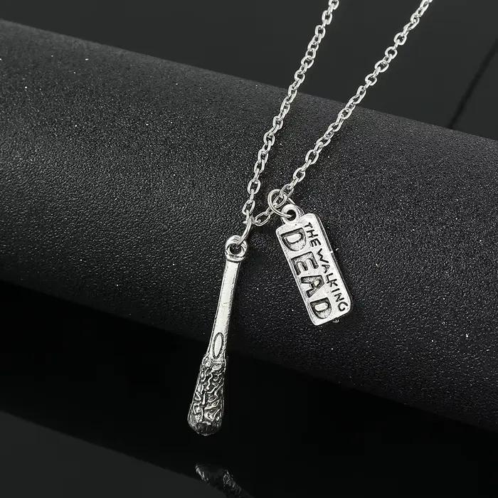 Collier pendentif baseball série The Walking Dead - Accessoire de mode punk pour hommes et femmes, cadeau idéal pour les fans