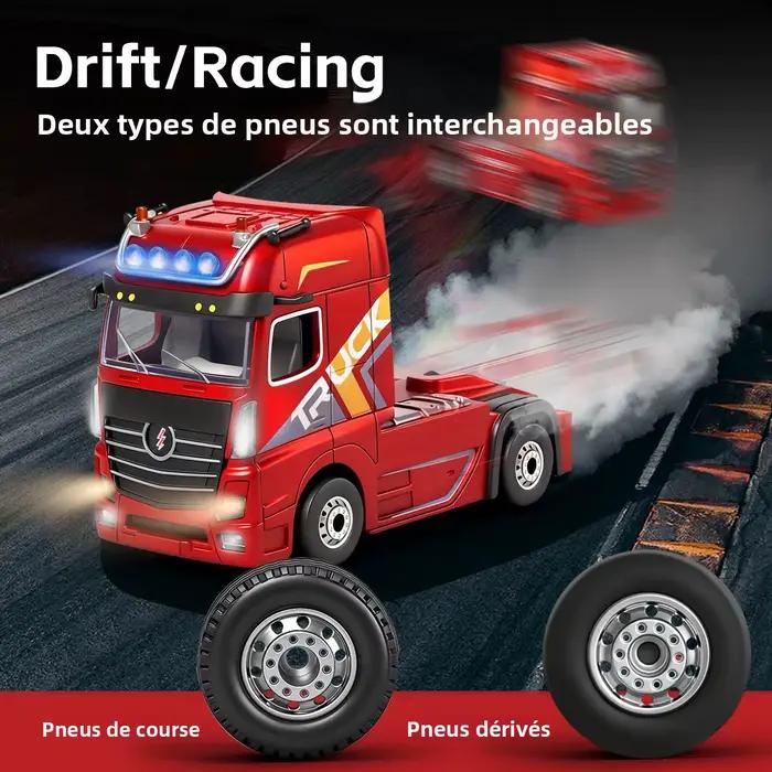 WLtoys 6408 1/64 Camion Tracteur RC en Alliage avec Lumières