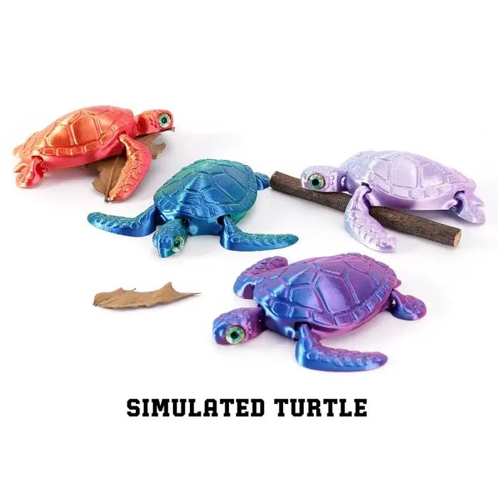 Jouet créatif pour enfants Figurine de tortue imprimée en 3D Articulations mobiles | Décoration de bureau pour les cadeaux de Noël et d'anniversaire