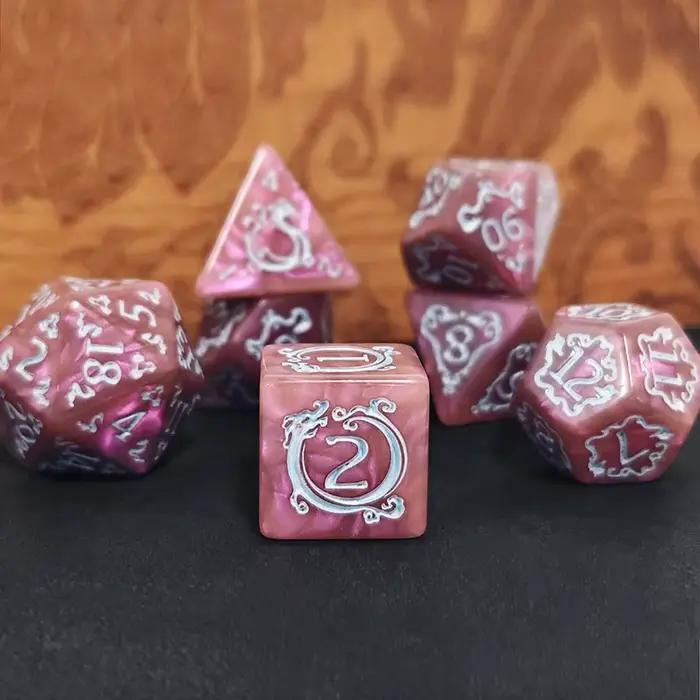 7 pièces DND dés 7 pièces/ensemble Dragon motif dés polyédriques jeu de rôle D & D TRPG jeu de société dés comme cadeau accessoires de divertissement