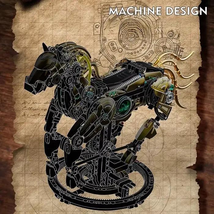 Ensemble de blocs de Construction d'animaux cheval mécanique 2025