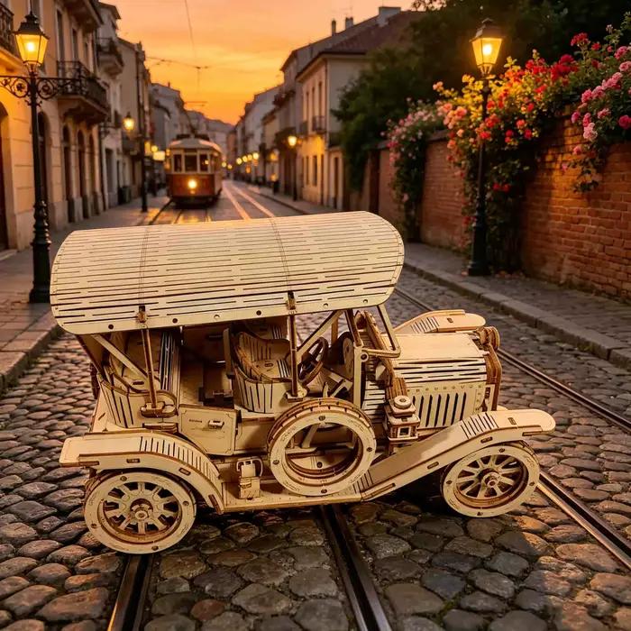Puzzle 3D en bois à monter soi-même, Kit de modèle de voiture classique Vintage, cadeau d'anniversaire ou de vacances créatif, jouet éducatif, conception exquise