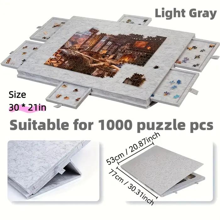 1 ensemble de planches à puzzle inclinables 6 en 1 avec support et couvercle 2-en-1 pour adultes