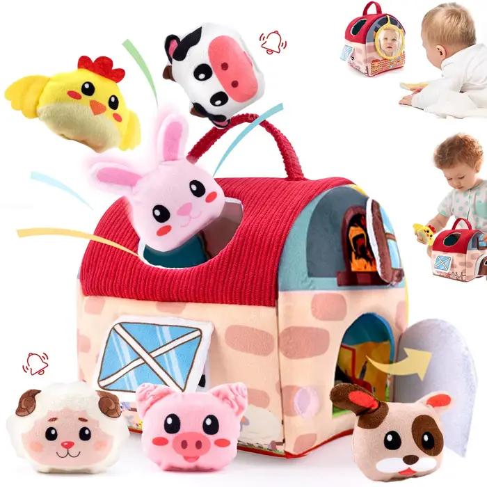Jouets en peluche animaux de la ferme pour tout-petits
