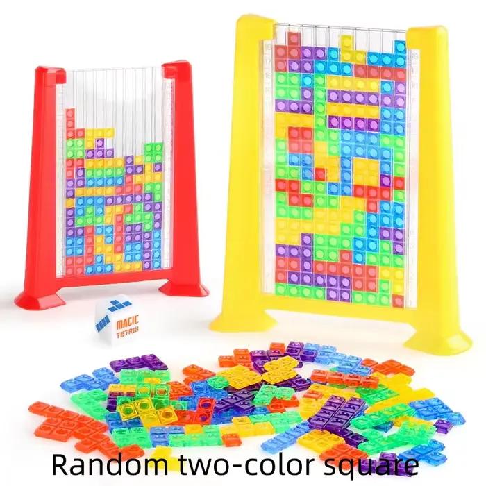 Jeu de Puzzle Tetris Blocs Carrés Mutés Boîte Aléatoire Jeu Société Jouets Éducatifs Petite Enfance Occasions Spéciales