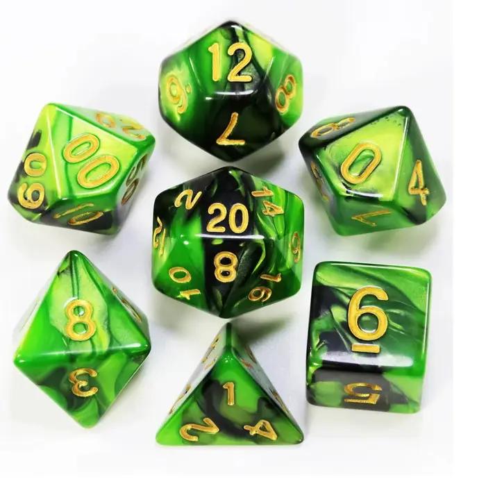 Dés de jeu DND, dés à mélanger de couleurs variées, ensemble de dés avec sac, 9 styles différents disponibles pour les jeux RPG TRPG portables